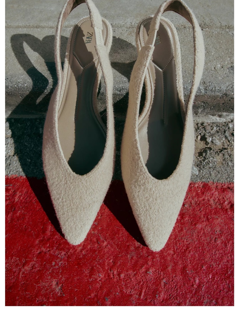 SHEARLING EFFECT SLINGBACK SHOES